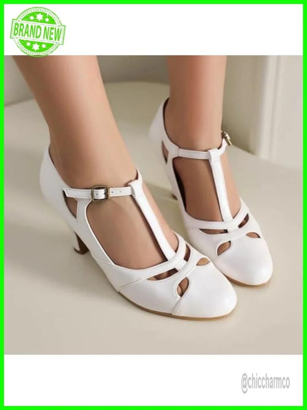 Vintage Mary Jane Heels Retro 1950s 1920s Victorian Pumps Closed Toe Buckle